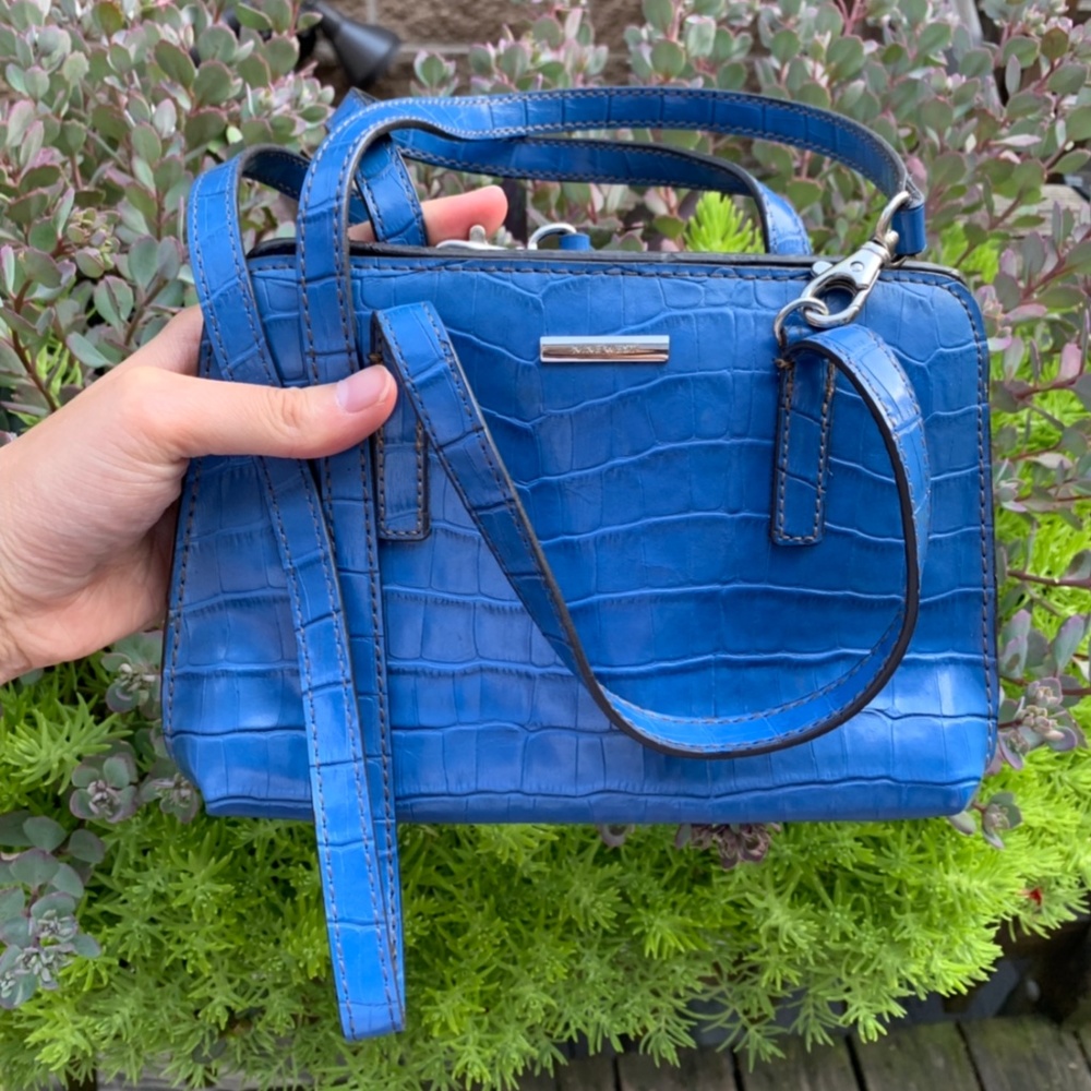 Vintage Nine West Crocodile Blue Handbag